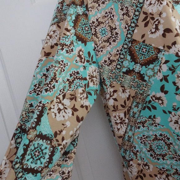 Women's Plus Size XL Aqua/BrownTunic Top- NEW - Picture 3 of 9